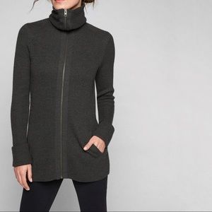 ATHLETA Sleek Sweater Coat Merino Wool Turtleneck